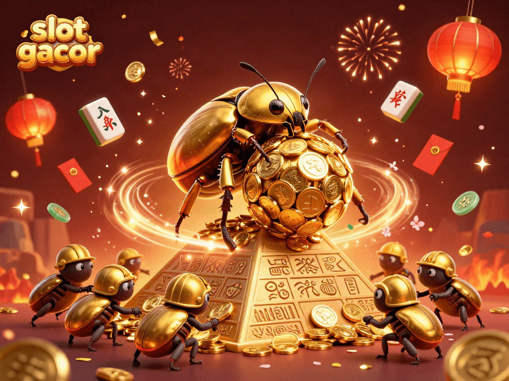 Experience exciting wins in slot gacor with a vibrant 3D illustration showcasing dynamic casino elements.