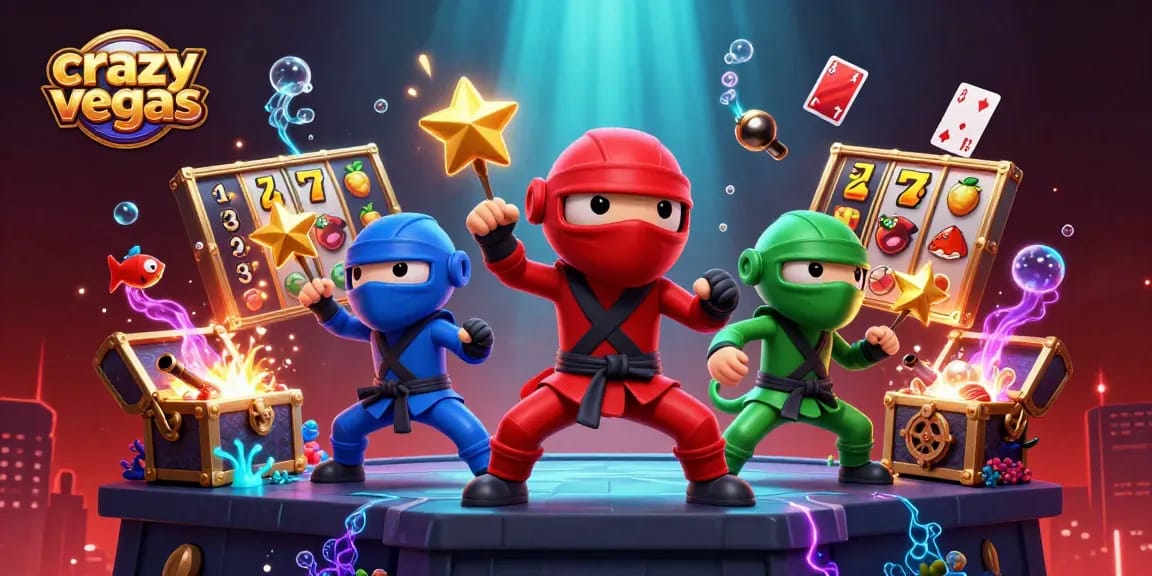 Experience exciting gameplay at crazyvegas with ninja chameleons and vibrant slot elements.