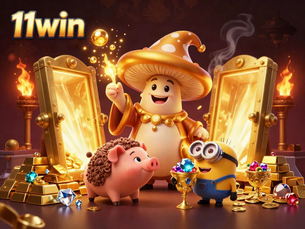 Experience thrilling gameplay at 11win with a magical scene of treasure and vibrant casino elements.