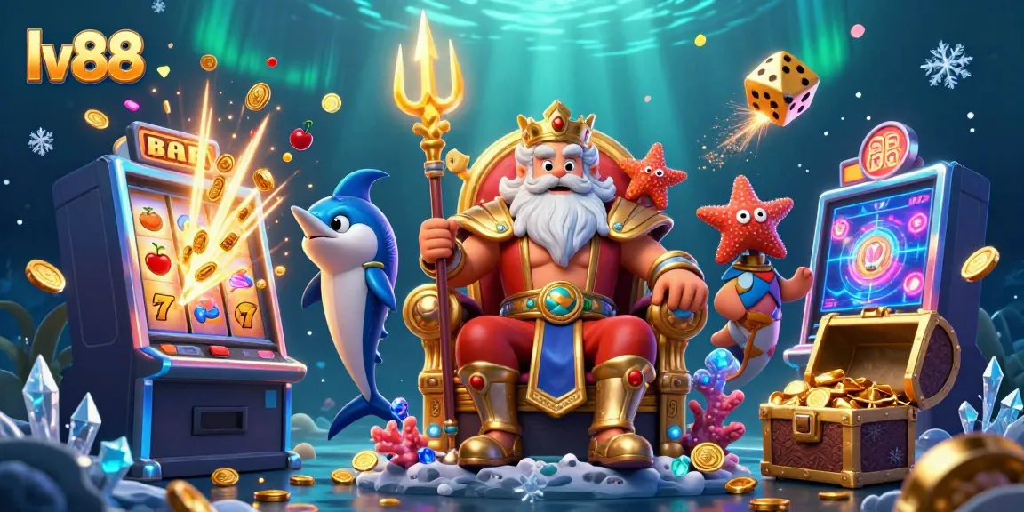 Experience thrilling gaming action at lv88 with vibrant slots and engaging characters in a magical underwater scene.