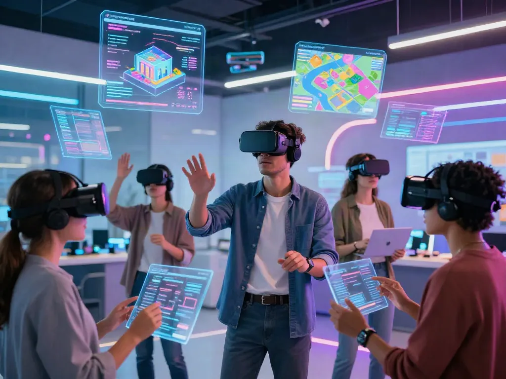 Engaging scene on rokok88 link showcasing virtual reality interactions with digital property listings.